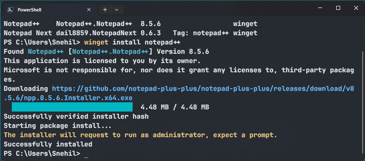 winget install